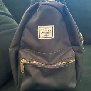 Herschel Supply Company Black Mini Backpack with Gold Accents